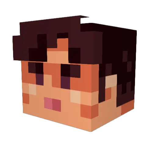 _Sixer Minecraft avatar head, 3D render