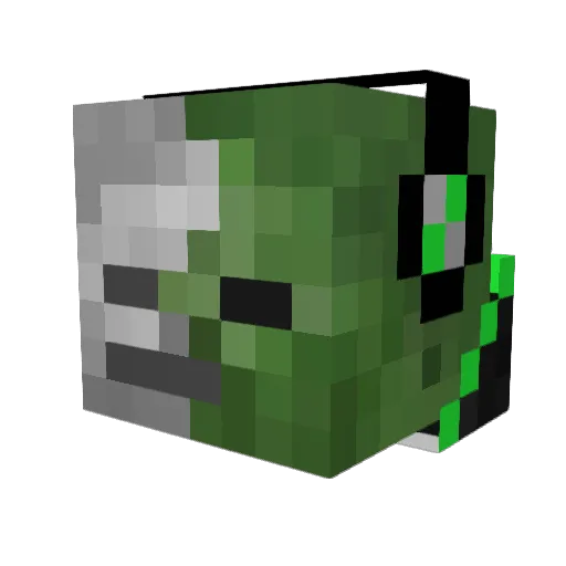 _Skelleton_ Minecraft avatar head, 3D render