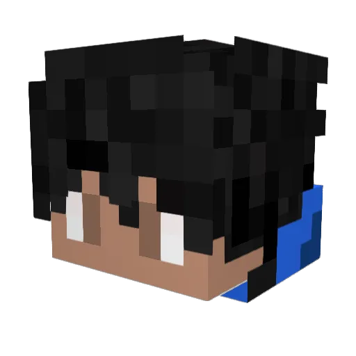 _Sky_9 Minecraft avatar head, 3D render