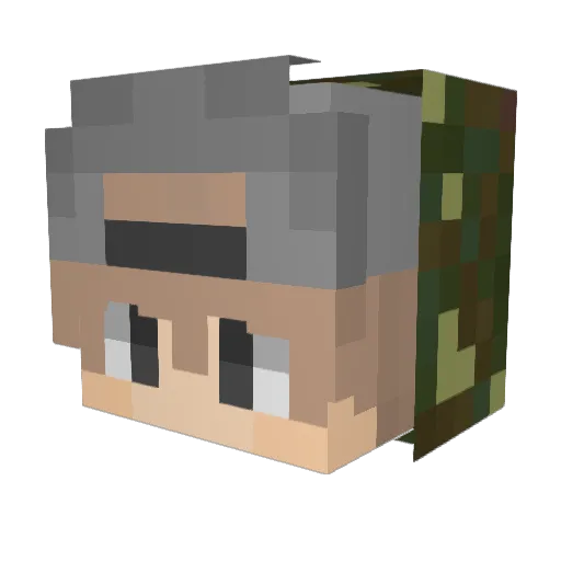 _Slice_1 Minecraft avatar head, 3D render