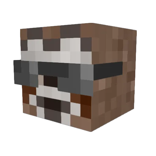 _Sloth Minecraft avatar head, 3D render