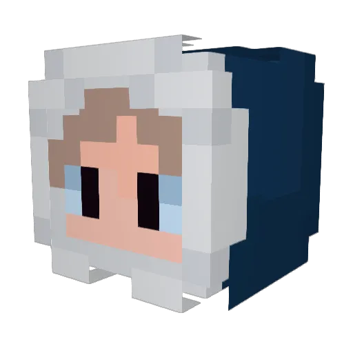 _SnowUwU Minecraft avatar head, 3D render