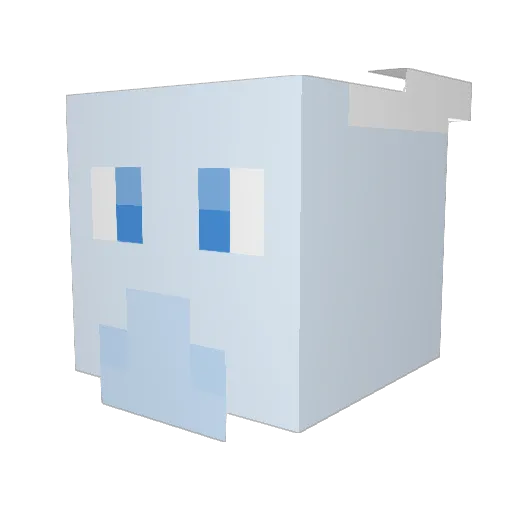 _Snow_23 Minecraft avatar head, 3D render