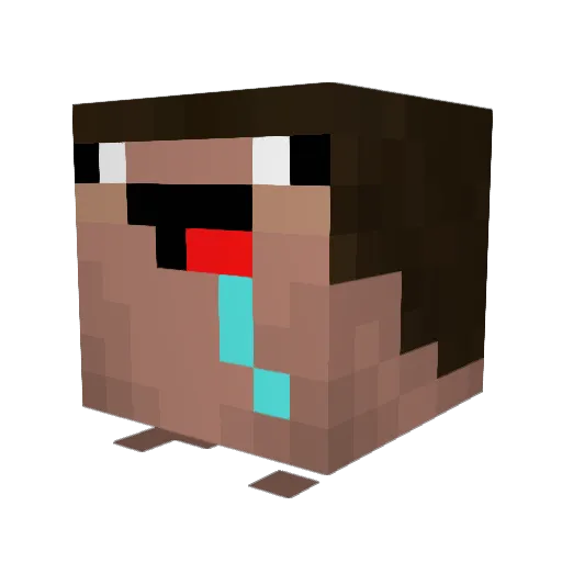 _Staring_ Minecraft avatar head, 3D render