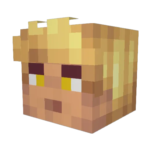 _Stressy Minecraft avatar head, 3D render