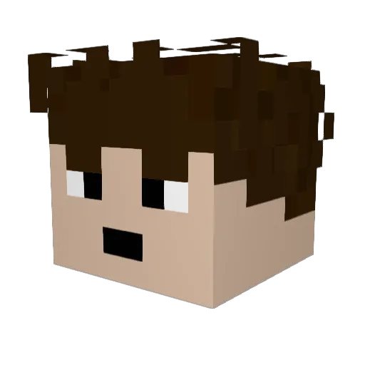 _TDE_ Minecraft avatar head, 3D render