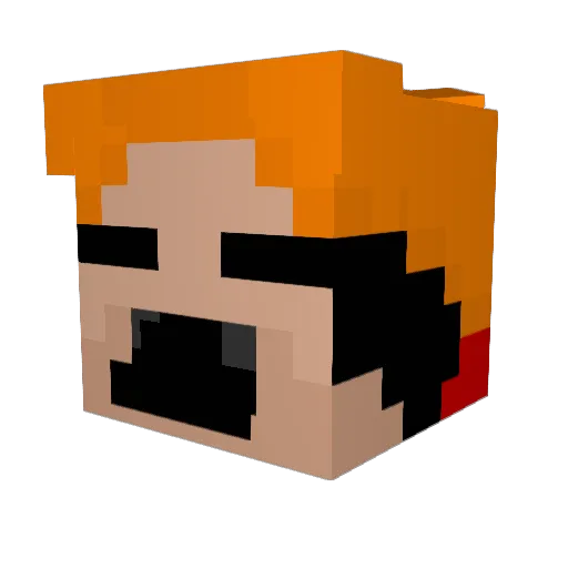 _THEN_ Minecraft avatar head, 3D render