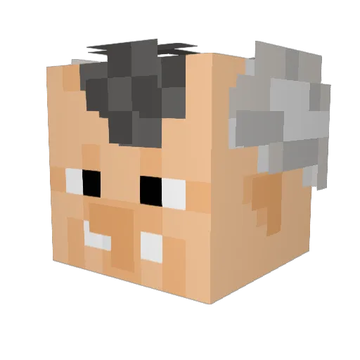 _TUTT_ Minecraft avatar head, 3D render