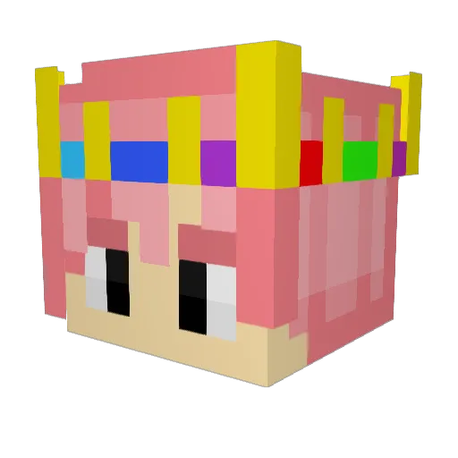 _T_E_C_H_N_O_ Minecraft avatar head, 3D render