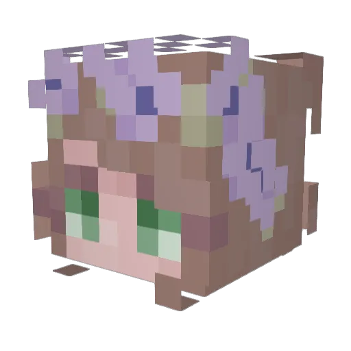 _TabbyCat Minecraft avatar head, 3D render