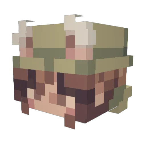 _Tamai_ Minecraft avatar head, 3D render