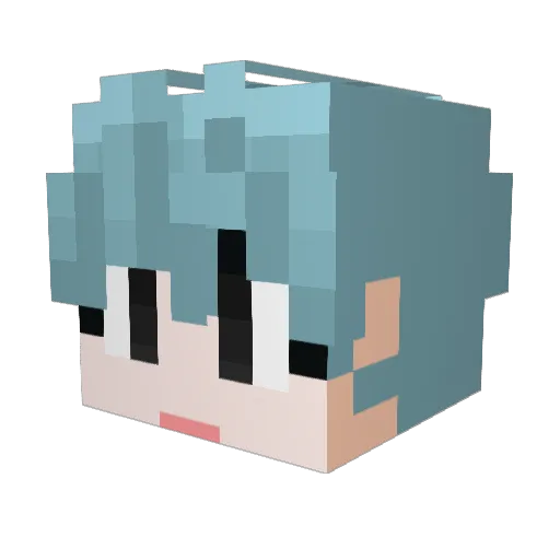 _Tattoo Minecraft avatar head, 3D render