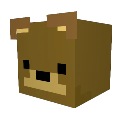_Tedy Minecraft avatar head, 3D render