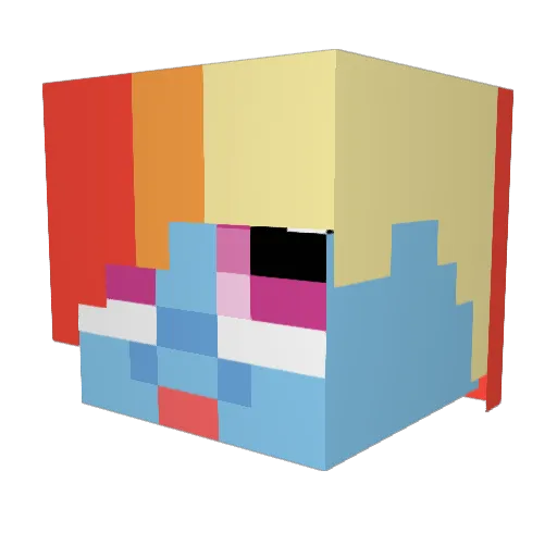 _Tenshii_ Minecraft avatar head, 3D render