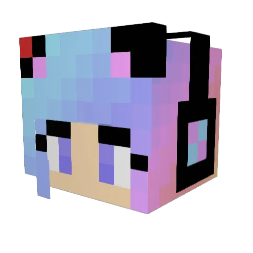 _Thaynara_ Minecraft avatar head, 3D render