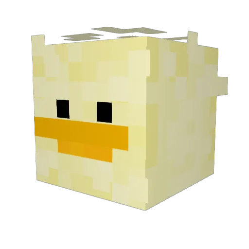 _TheD3jwCZ_ Minecraft avatar head, 3D render