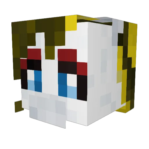 _ThunderFlash Minecraft avatar head, 3D render