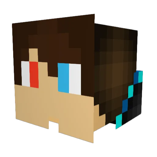 _ToRyA Minecraft avatar head, 3D render