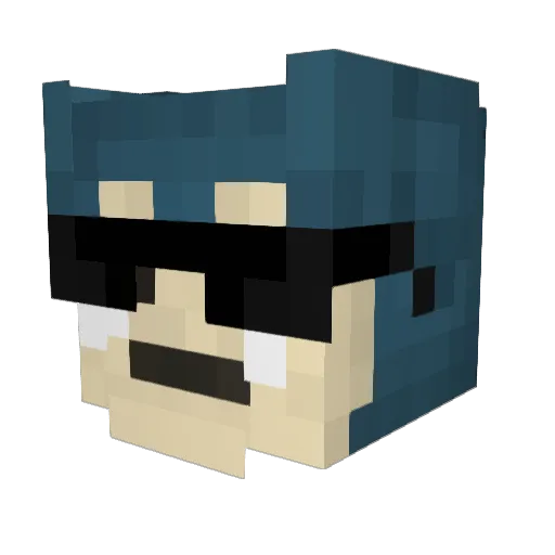 _Tombo Minecraft avatar head, 3D render