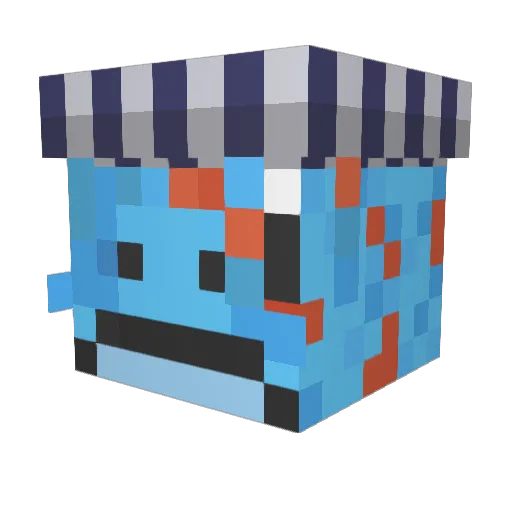 _Trash__boat_ Minecraft avatar head, 3D render