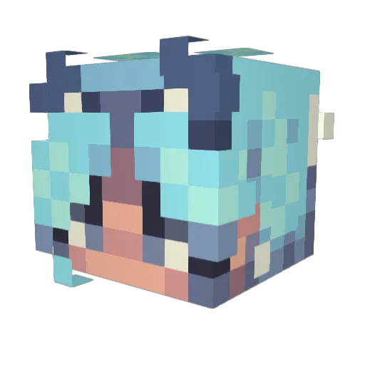 _Tulippa_ Minecraft avatar head, 3D render