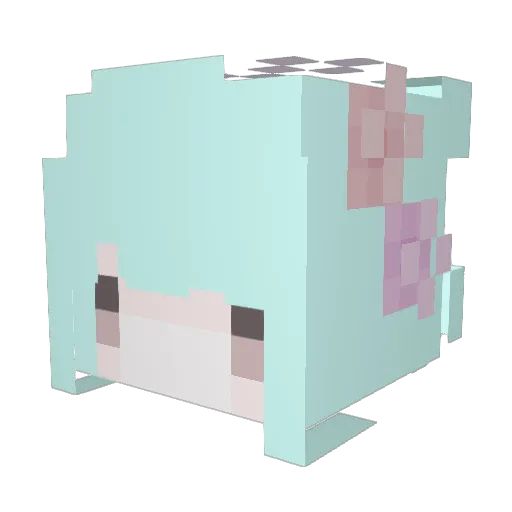 _TurtleMC Minecraft avatar head, 3D render
