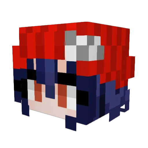 _UNLUCK Minecraft avatar head, 3D render