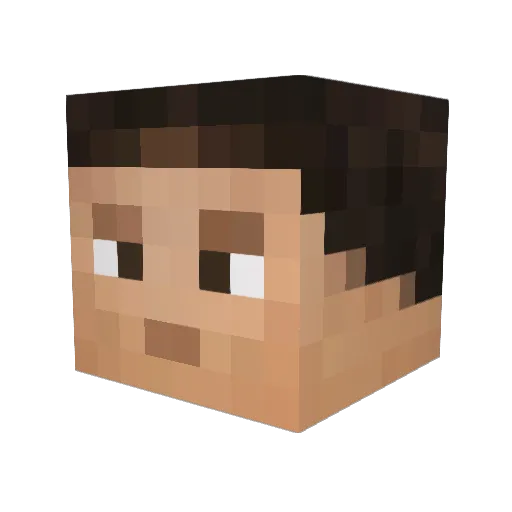 _Umber Minecraft avatar head, 3D render