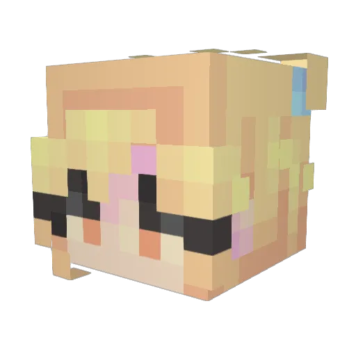 _Uniko Minecraft avatar head, 3D render