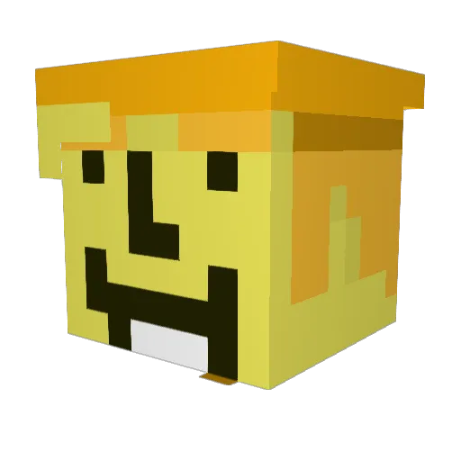 _Uniturtle Minecraft avatar head, 3D render