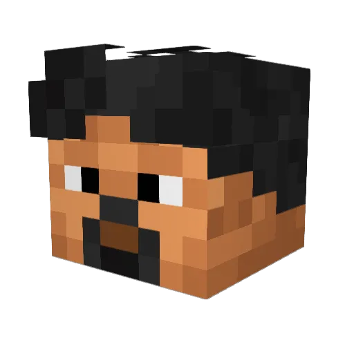 _UpperTail_ Minecraft avatar head, 3D render