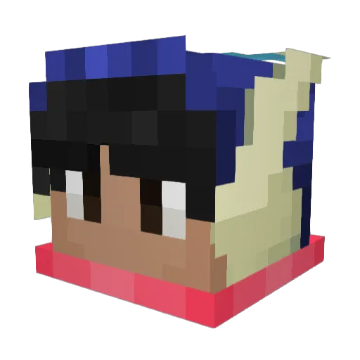 _V1X Minecraft avatar head, 3D render