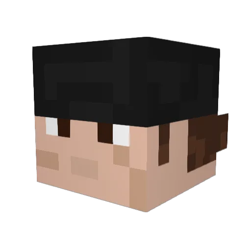 _V3X_ Minecraft avatar head, 3D render