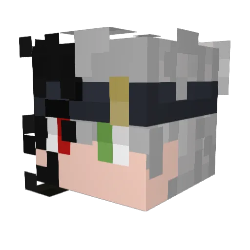 _V8_ Minecraft avatar head, 3D render