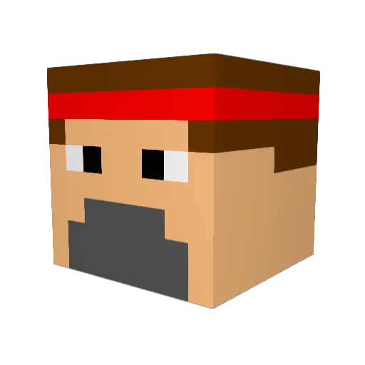 _VL Minecraft avatar head, 3D render