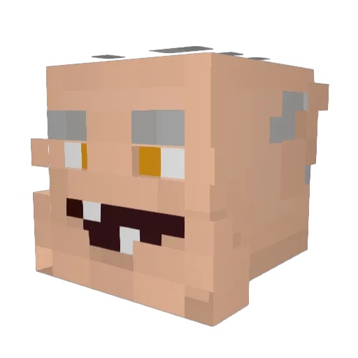 _VZN Minecraft avatar head, 3D render