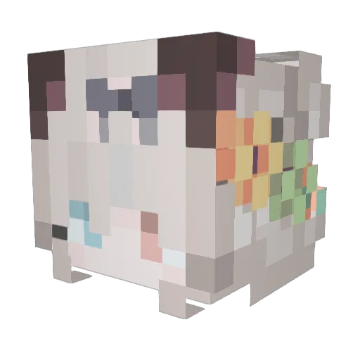 _VeIzy Minecraft avatar head, 3D render