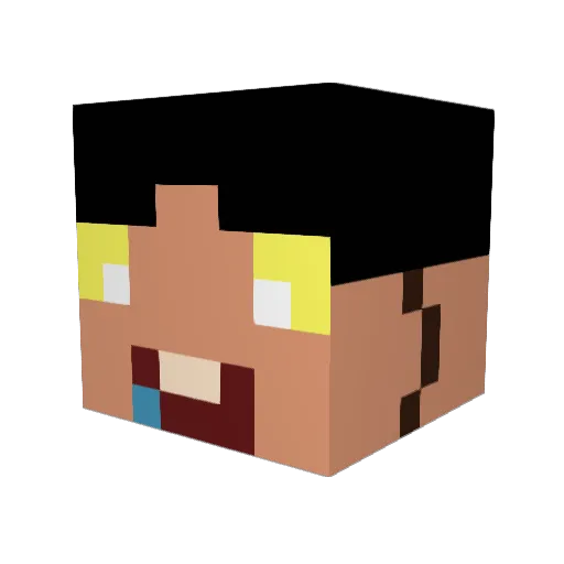 _Veiqzx Minecraft avatar head, 3D render