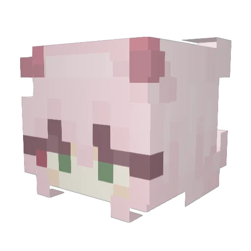 _Victoria_15 Minecraft avatar head, 3D render