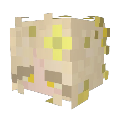 _Visage Minecraft avatar head, 3D render
