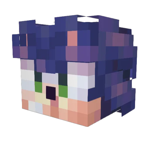_VoidCube_ Minecraft avatar head, 3D render