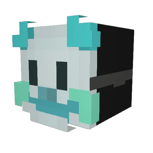 _Voidified Minecraft avatar head, 3D render