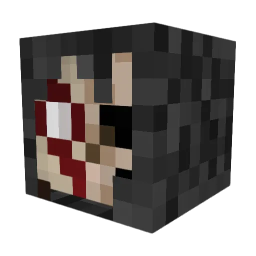 _Volhv_ Minecraft avatar head, 3D render