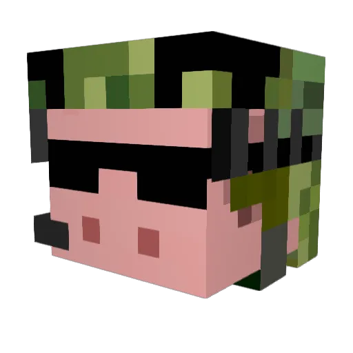 _War_Pig_ Minecraft avatar head, 3D render
