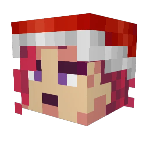 _WasKilledBy_ Minecraft avatar head, 3D render