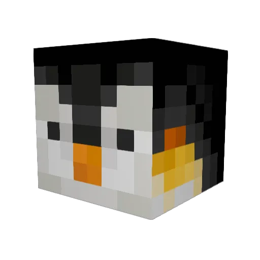 _WastedPenguinz Minecraft avatar head, 3D render
