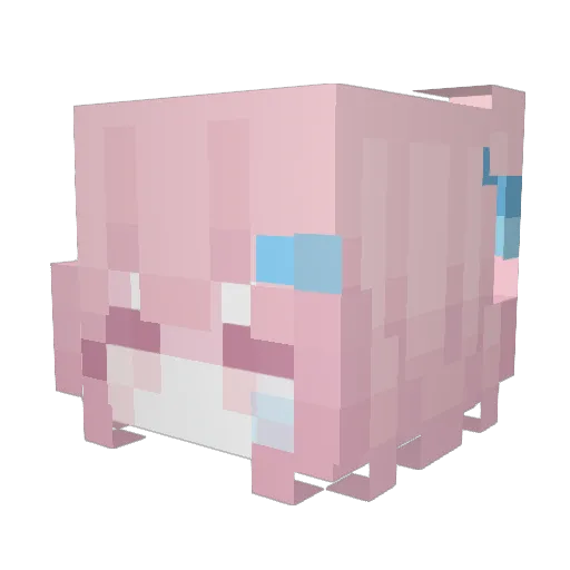 _Water_aqua Minecraft avatar head, 3D render
