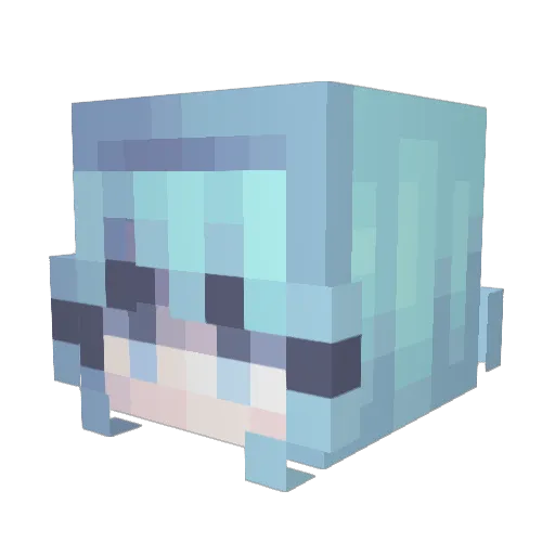_Waterrrr_ Minecraft avatar head, 3D render