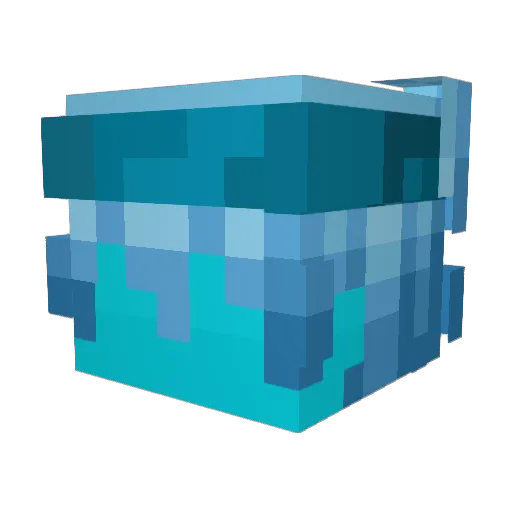 _Watery Minecraft avatar head, 3D render