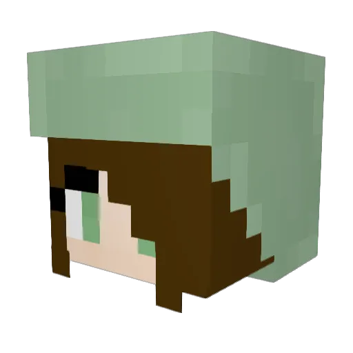 _WhiteCloud Minecraft avatar head, 3D render
